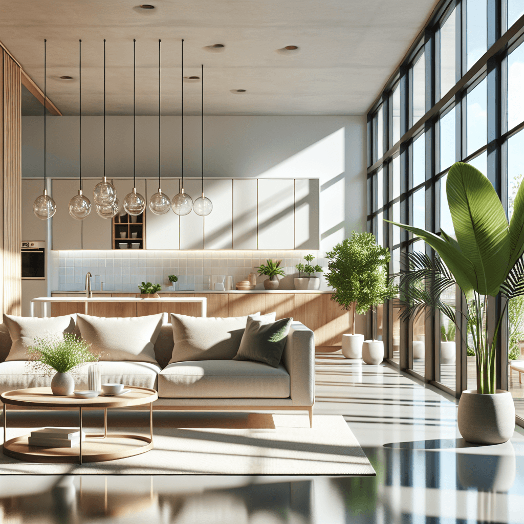 A bright and clean living space with modern furniture.